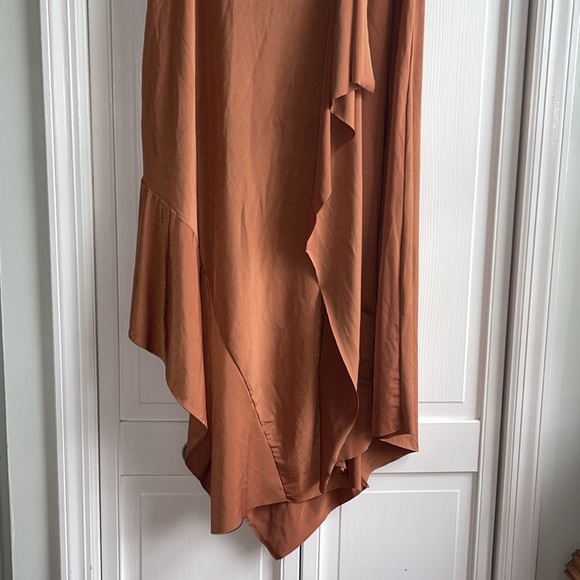 Zara light brown asymmetrical skirt - Picture 6 of 8
